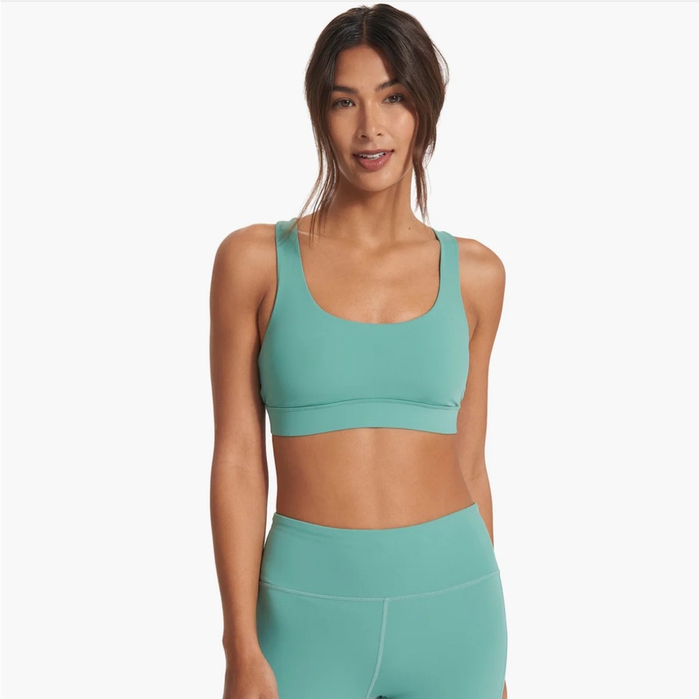 Vuori Stride Sports Bra, Size XL blue green